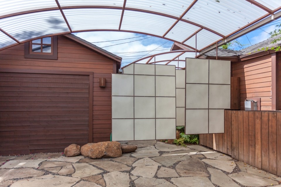 Mad Men actor Vincent Kartheiser's Hollywood pad with a "Japanese industrial" aesthetic. The 603 sq ft studio features a bed that drops from the ceiling. | www.facebook.com/SmallHouseBliss