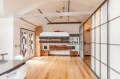 Mad Men actor Vincent Kartheiser's Hollywood pad with a "Japanese industrial" aesthetic. The 603 sq ft studio features a bed that drops from the ceiling. | www.facebook.com/SmallHouseBliss