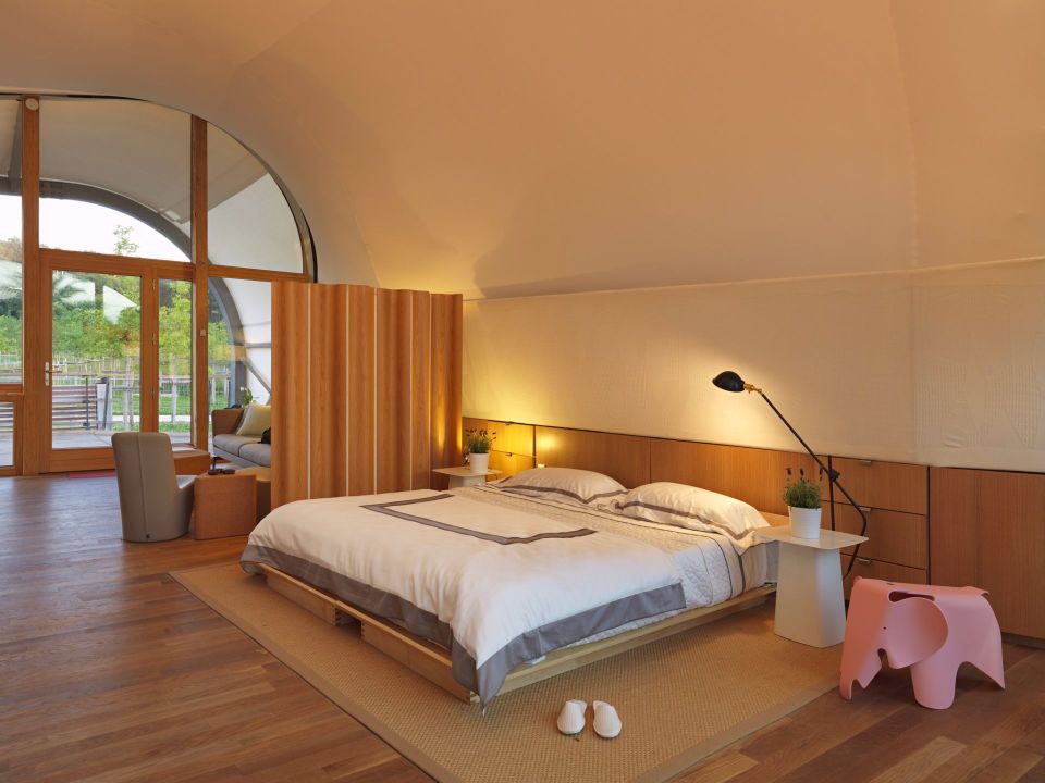 Solar Decathlon Europe contestant Techstyle Haus features an innovative and highly insulated fabric shell. It has an 825 sq ft open floor plan with a small loft. | www.facebook.com/SmallHouseBliss