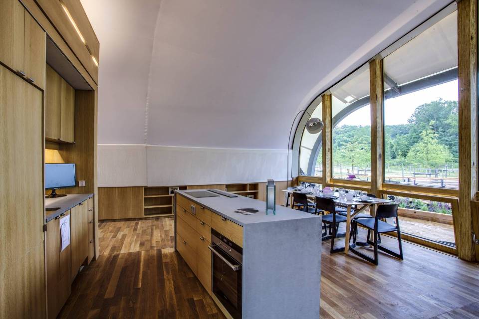 Solar Decathlon Europe contestant Techstyle Haus features an innovative and highly insulated fabric shell. It has an 825 sq ft open floor plan with a small loft. | www.facebook.com/SmallHouseBliss