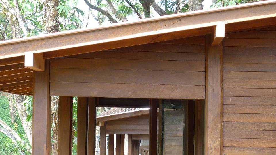 The Arcadia, a tropical resort cabin at a tea plantation in India. The studio cabin is roughly 270 sq ft. | www.facebook.com/SmallHouseBliss