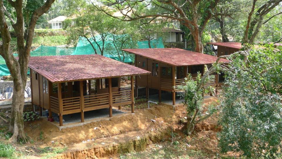 The Arcadia, a tropical resort cabin at a tea plantation in India. The studio cabin is roughly 270 sq ft. | www.facebook.com/SmallHouseBliss