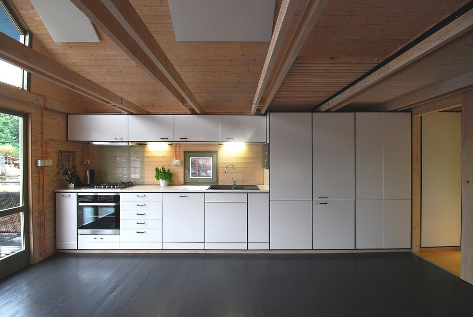 An old float house moored along a Prague riverbank was given a contemporary redesign. | www.facebook.com/SmallHouseBliss