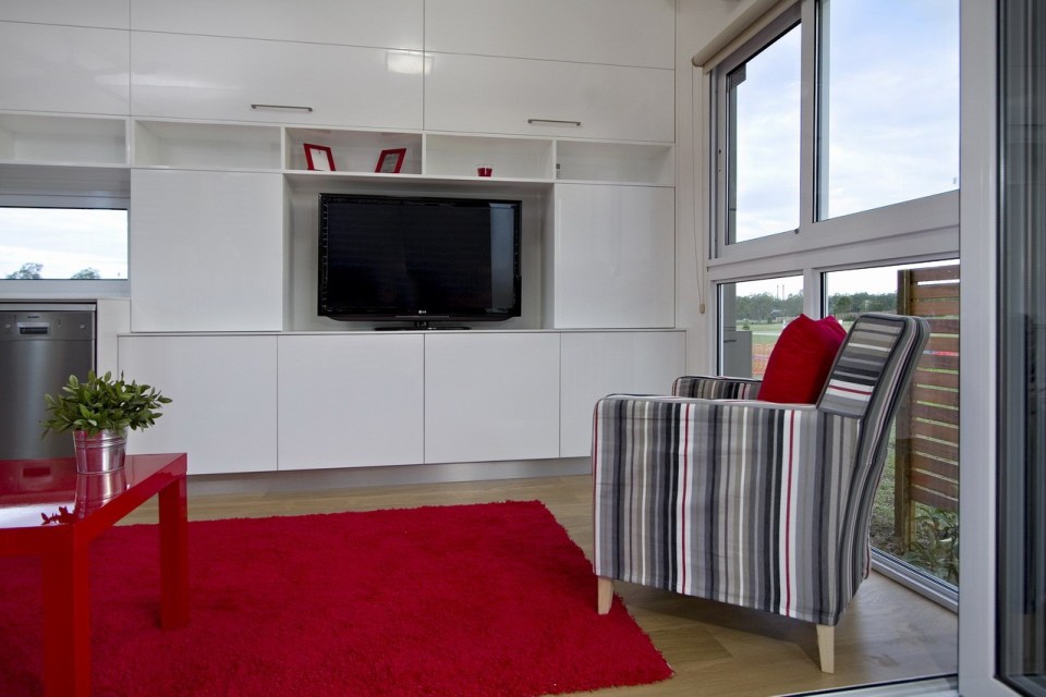 The Milan, a prefab modular home based on a standard shipping container, has 1 bedroom in 320 sqft. | www.facebook.com/SmallHouseBliss