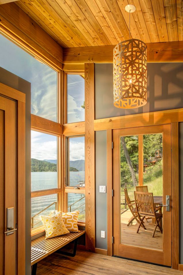 This timber framed cabin has modern lines and an energy-efficient shell. There is 1 bedroom in 550 sq ft. | www.facebook.com/SmallHouseBliss