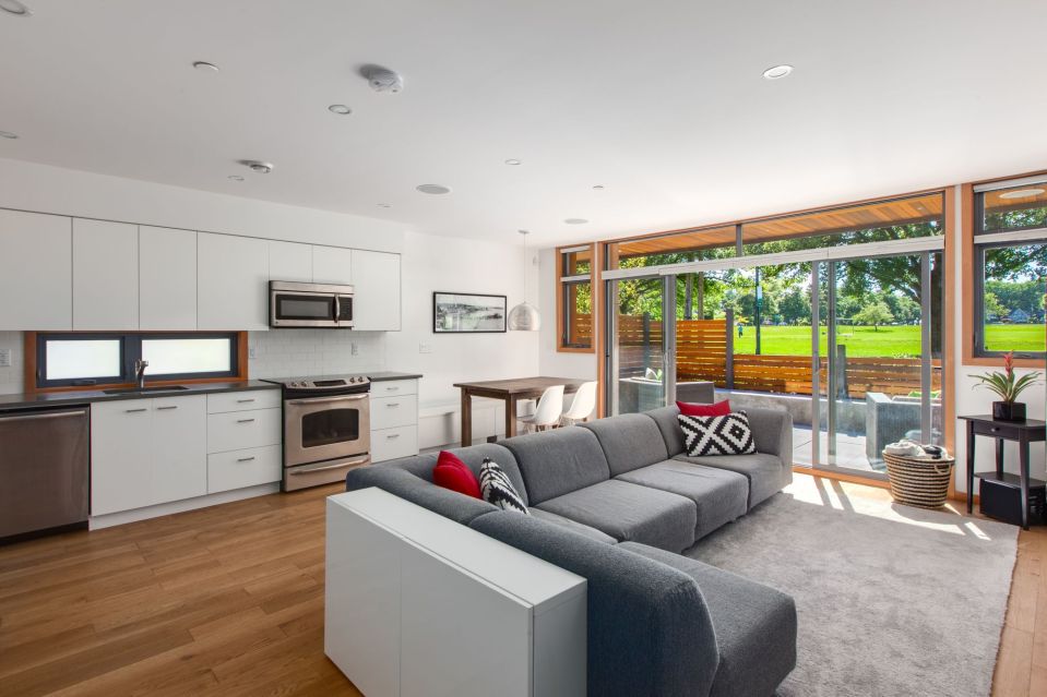 With 2 bedrooms in 800 sq ft, this energy-efficient laneway house is a good size for the young family that lives there. | www.facebook.com/SmallHouseBliss