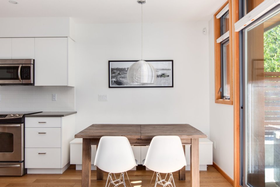 With 2 bedrooms in 800 sq ft, this energy-efficient laneway house is a good size for the young family that lives there. | www.facebook.com/SmallHouseBliss