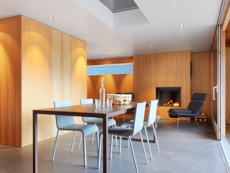 A WW II-era munitions storage building in the Swiss Alps was converted into this modern cabin with a 527 sq ft studio floor plan. | www.facebook.com/SmallHouseBliss