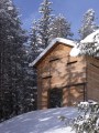 An alpine lodge and adjacent sleeping cabin in the alps of South Tyrol, Italy. Together they have 3 bedrooms in 1,399 sq ft. | www.facebook.com/SmallHouseBliss