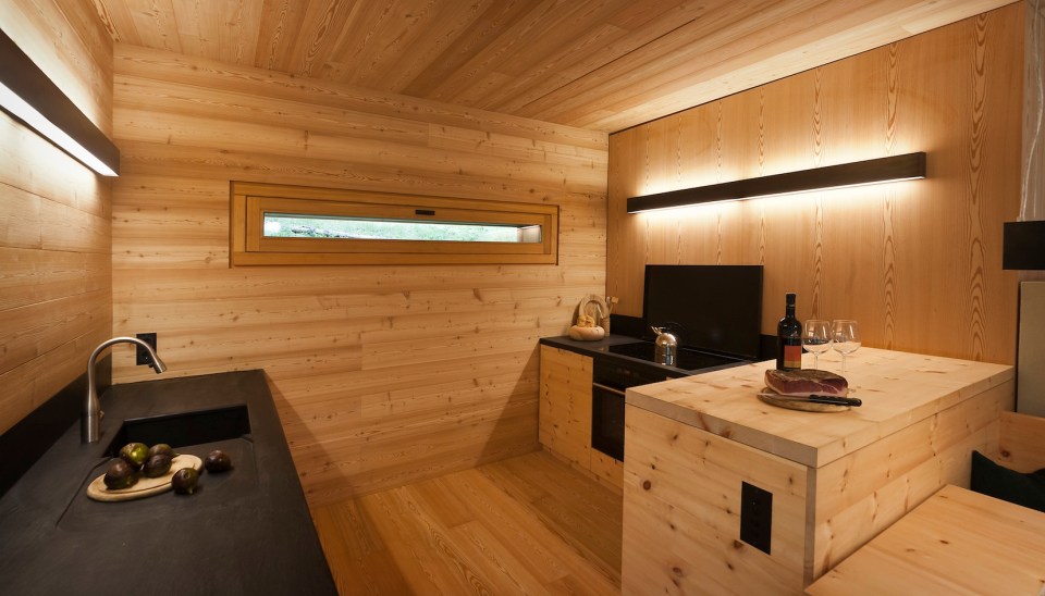 An alpine lodge and adjacent sleeping cabin in the alps of South Tyrol, Italy. Together they have 3 bedrooms in 1,399 sq ft. | www.facebook.com/SmallHouseBliss