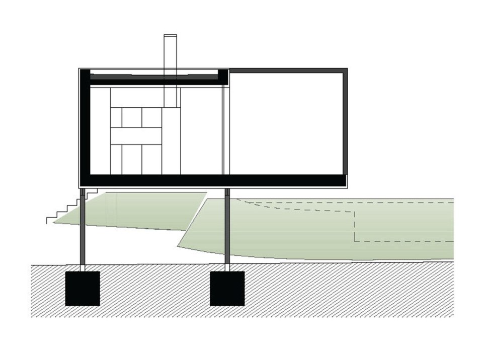 This small house sits at the edge of a pond surrounded by mature landscaping. It has one bedroom in 538 sq ft. | www.facebook.com/SmallHouseBliss