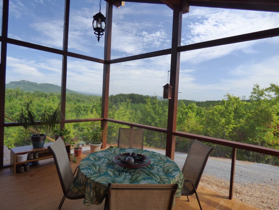 A modern cabin in the hills of North Carolina. It has one bedroom on the 704 sq ft ground floor plus a loft. | www.facebook.com/SmallHouseBliss