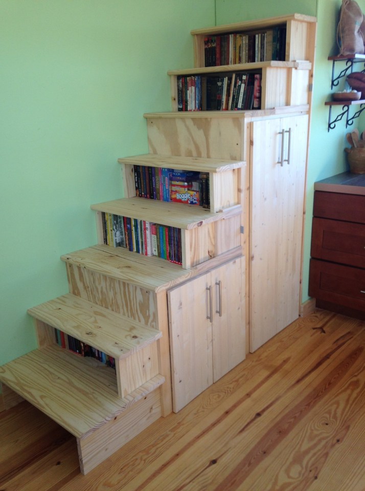 A modern cabin in the hills of North Carolina. It has one bedroom on the 704 sq ft ground floor plus a loft. | www.facebook.com/SmallHouseBliss