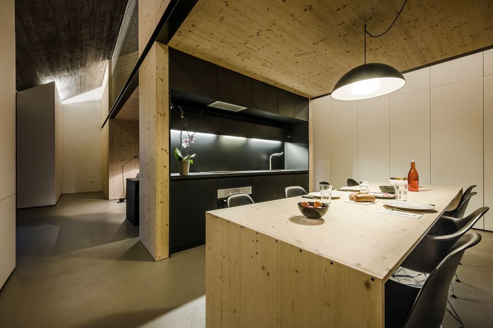 This stone and concrete cottage is an update of traditional stone houses in the area. Designed for a family of 4, the house has 2 bedrooms in 990 sq ft. | www.facebook.com/SmallHouseBliss