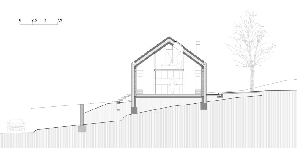 This stone and concrete cottage is an update of traditional stone houses in the area. Designed for a family of 4, the house has 2 bedrooms in 990 sq ft. | www.facebook.com/SmallHouseBliss