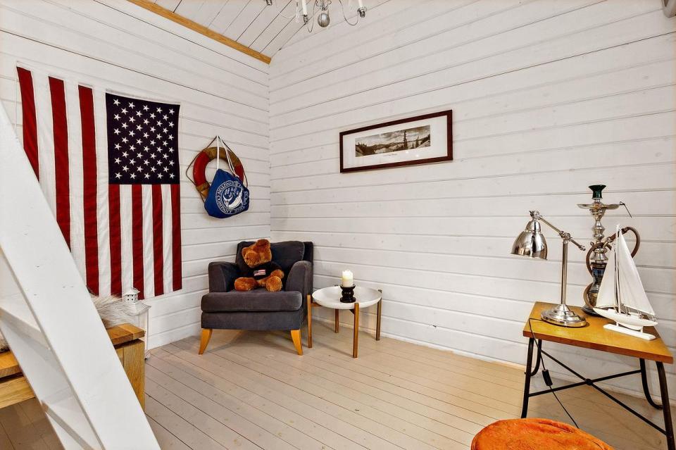 Tiny 160 sq ft + loft guest house on a farm in Sweden. | www.facebook.com/SmallHouseBliss