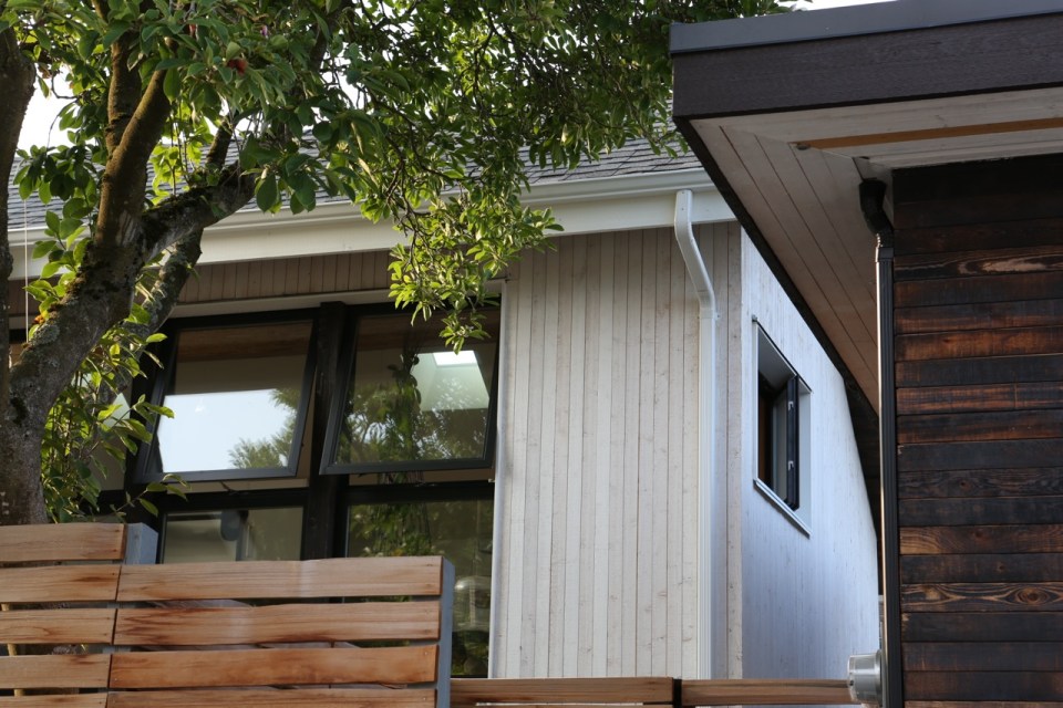 Magnolia Tree Lane House, a stylish new laneway house, has a reverse floor plan with 1 bedroom in 670 sq ft. | www.facebook.com/SmallHouseBliss