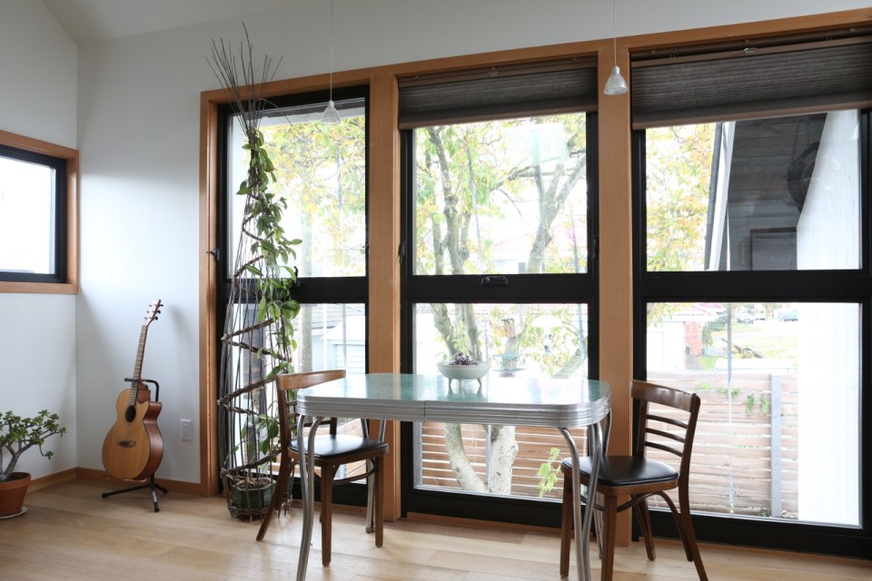 Magnolia Tree Lane House, a stylish new laneway house, has a reverse floor plan with 1 bedroom in 670 sq ft. | www.facebook.com/SmallHouseBliss