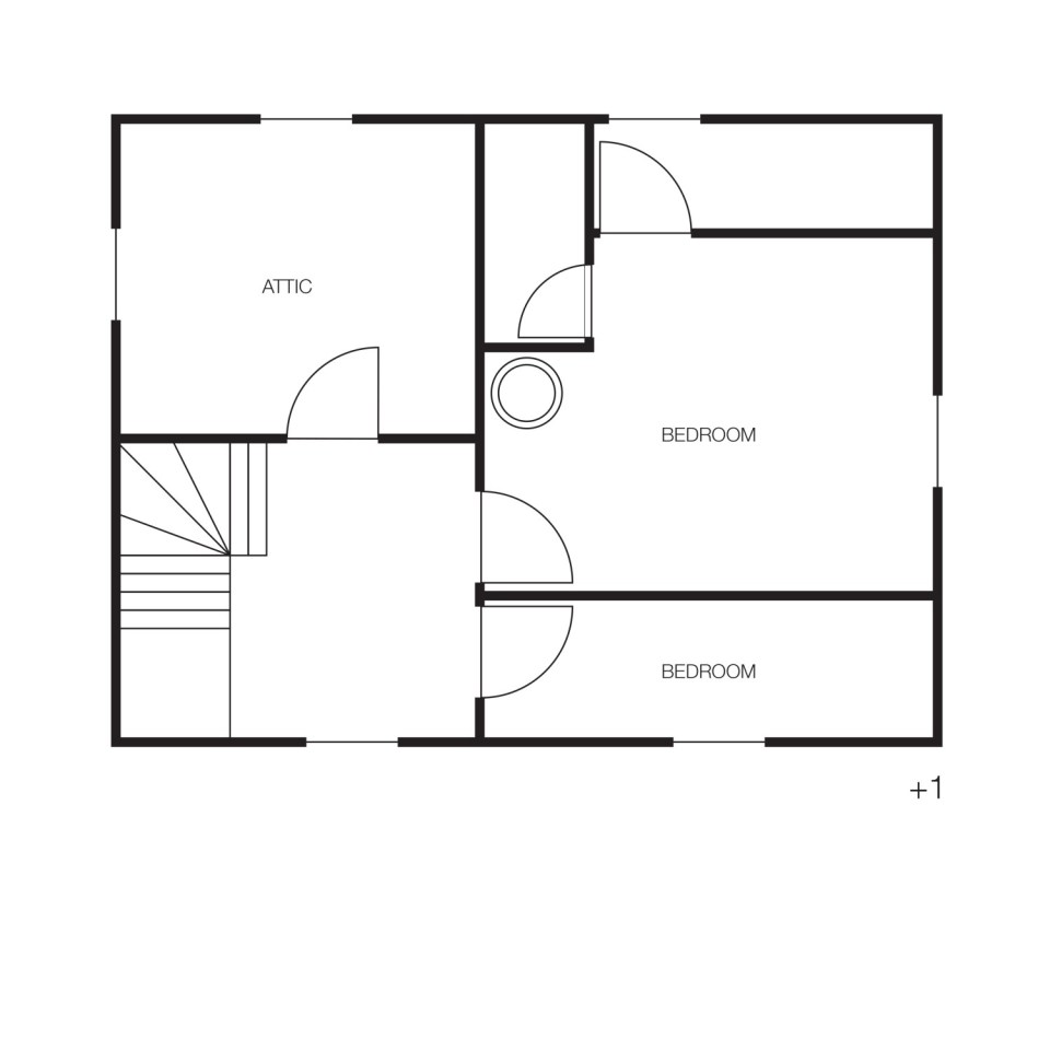 This hundred-year-old farmhouse in the Swedish countryside retains much of its original interior and character. It has 3 bedrooms in roughly 1,020 sq ft. | www.facebook.com/SmallHouseBliss