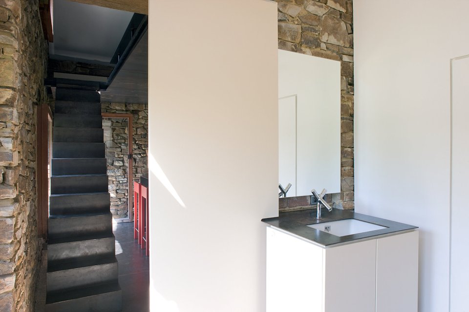 A stone outbuilding became a small house with the addition of a steel and glass pavilion. | www.facebook.com/SmallHouseBliss