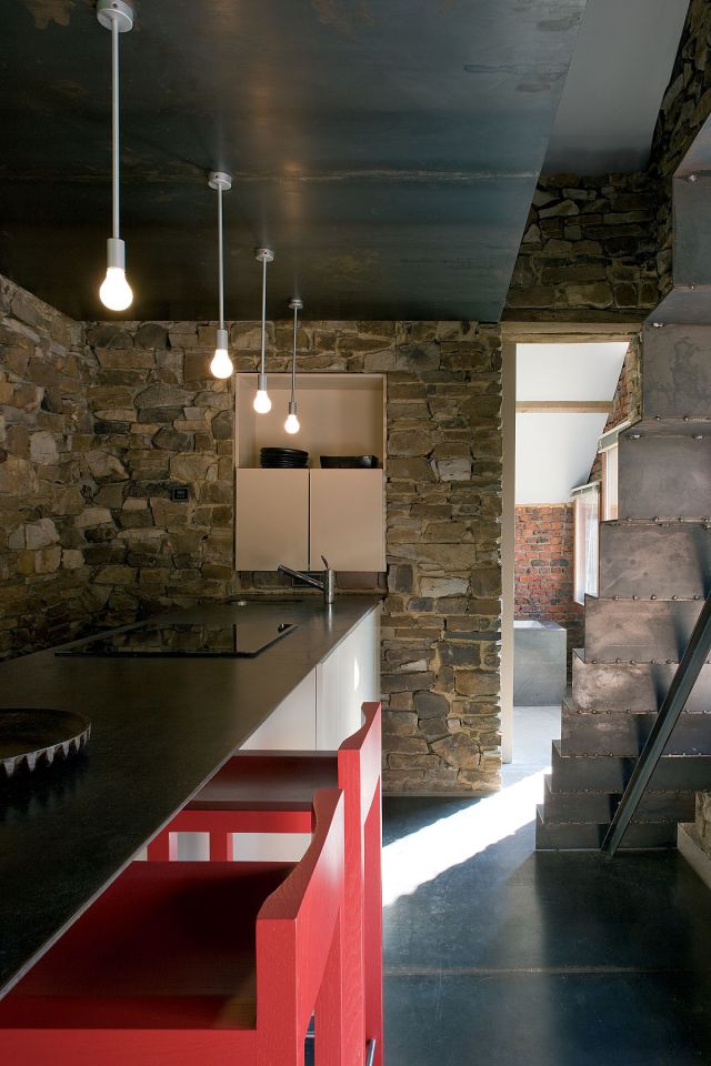 A stone outbuilding became a small house with the addition of a steel and glass pavilion. | www.facebook.com/SmallHouseBliss