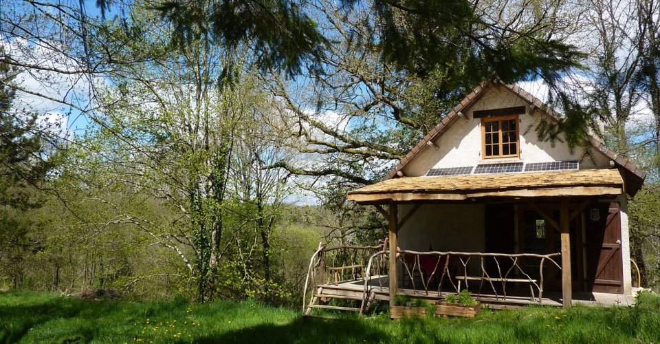 The secluded off-grid Poacher's Cabin in France. Once an old shack, it was rebuilt in an artfully rustic style. | www.facebook.com/SmallHouseBliss