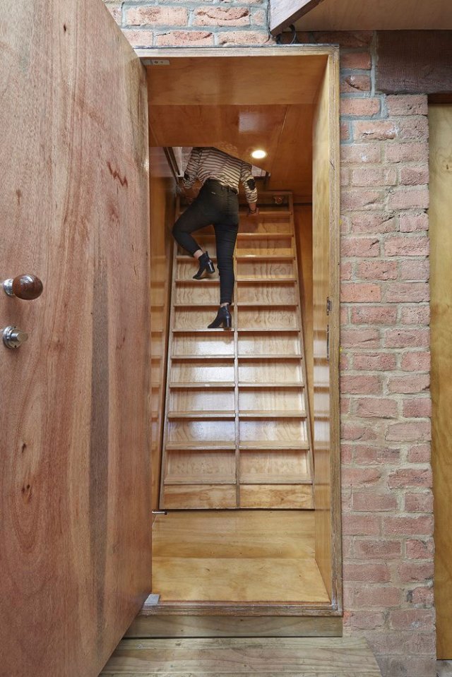 The "Tardis", a tiny tower house built within an existing backyard structure. | www.facebook.com/SmallHouseBliss