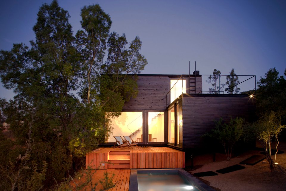 Refugio Pangal, a simple modern cabin in Chile with one bedroom and a loft in 646 sq ft. | www.facebook.com/SmallHouseBliss