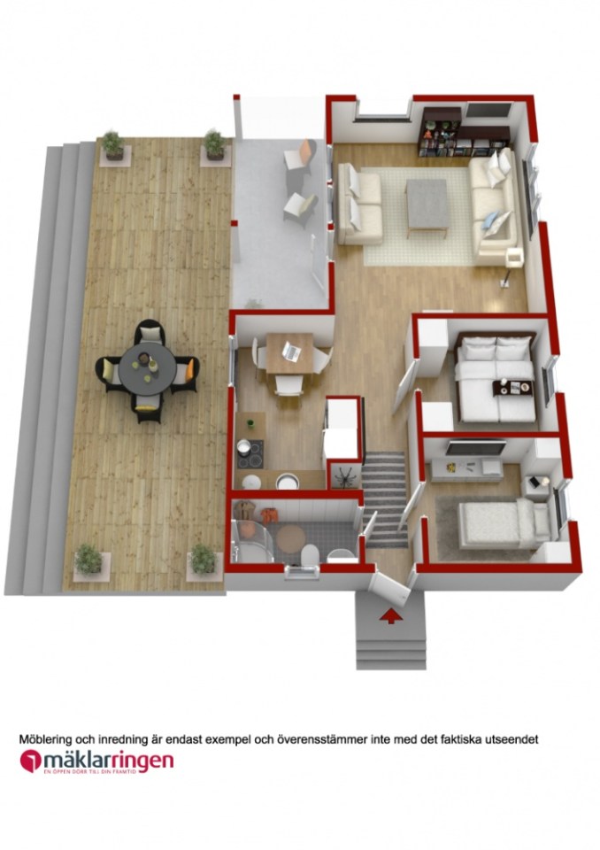 This simple cottage in the Swedish countryside has 2 bedrooms. A monochromatic color scheme makes it appear more spacious than its 614 sq ft. | www.facebook.com/SmallHouseBliss