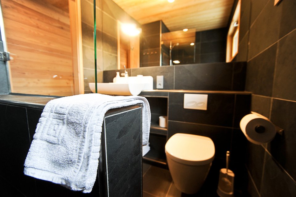 The Baumgeflüster treehouse resort in Germany. Each treehouse has one bedroom in 383 sq ft. | www.facebook.com/SmallHouseBliss