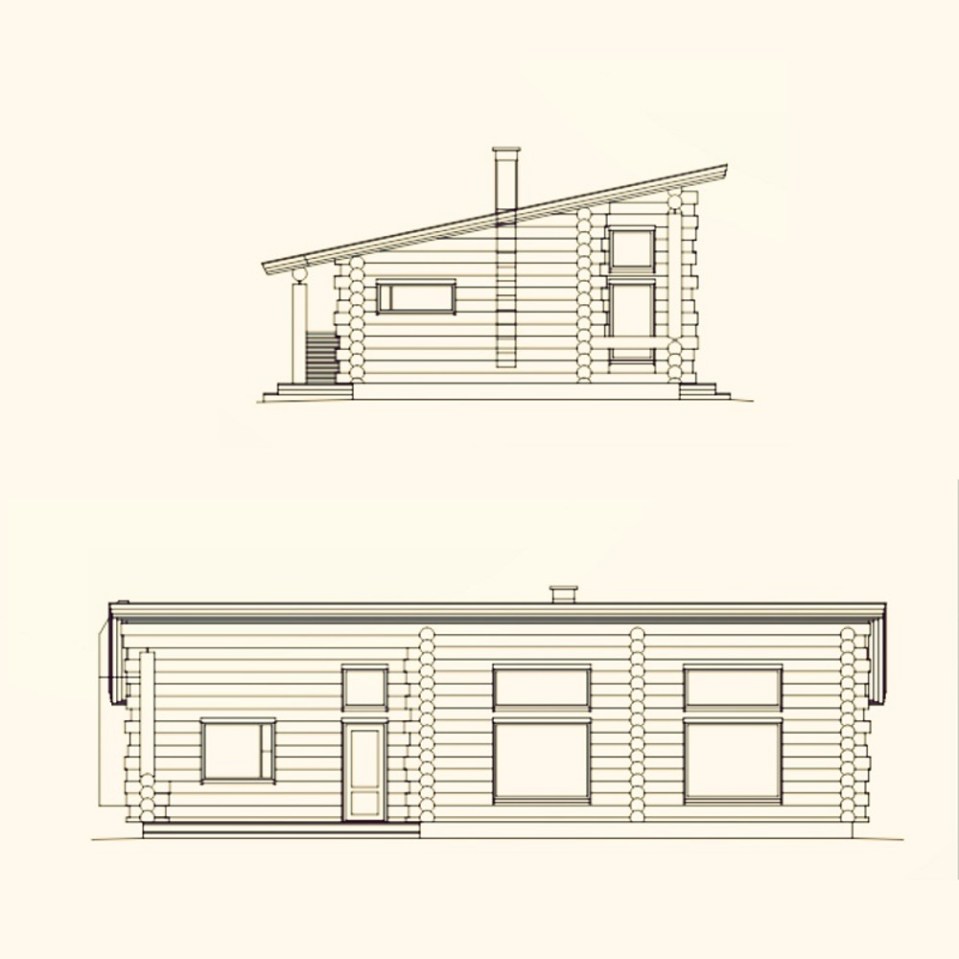 This modern log cabin in Finland has two bedrooms and a den in 969 sq ft. | www.facebook.com/SmallHouseBliss