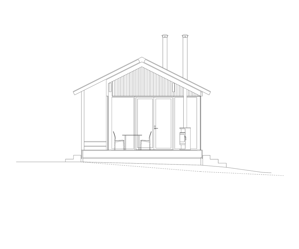 This small family vacation cabin combines a dogtrot floor plan with a Nordic design aesthetic. | www.facebook.com/SmallHouseBliss