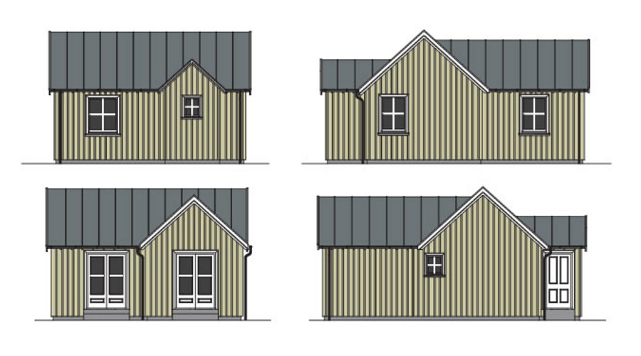 A small traditionally-styled Scottish house by modular builder The Wee House Company. This model has one bedroom in 431 sq ft. | www.facebook.com/SmallHouseBliss