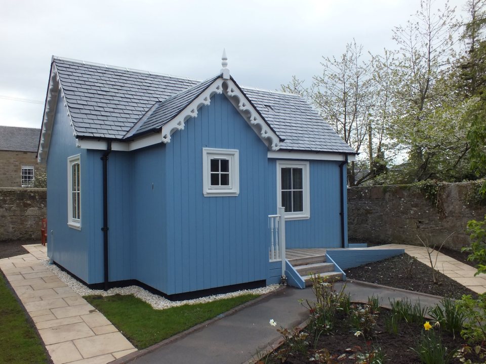 A small traditionally-styled Scottish house by modular builder The Wee House Company. This model has one bedroom in 431 sq ft. | www.facebook.com/SmallHouseBliss