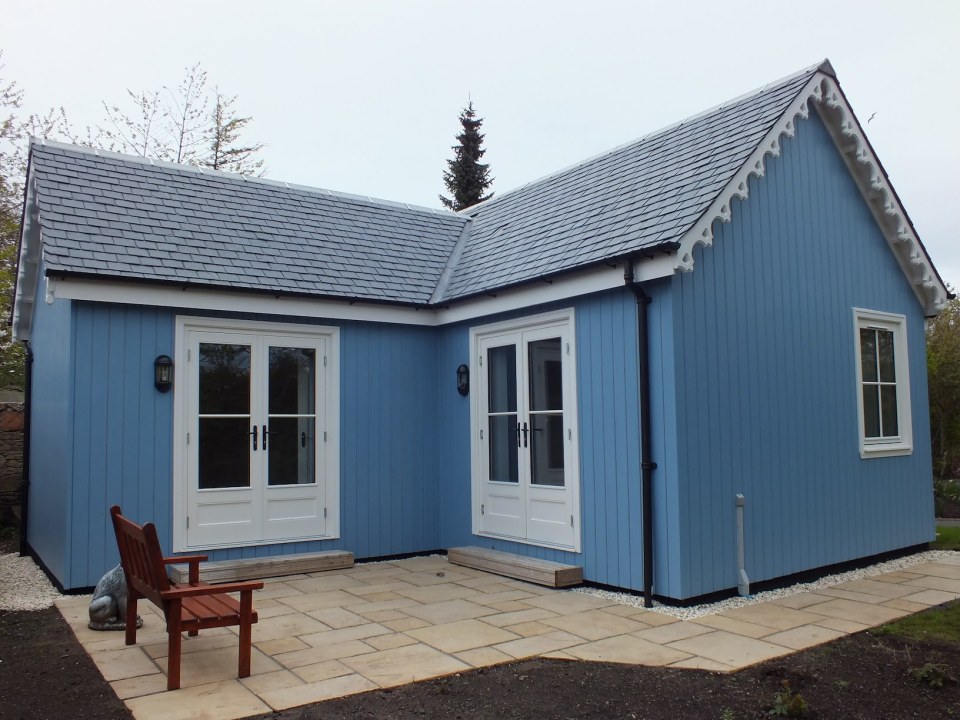 A small traditionally-styled Scottish house by modular builder The Wee House Company. This model has one bedroom in 431 sq ft. | www.facebook.com/SmallHouseBliss