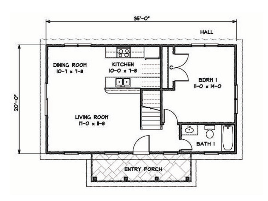This traditional "Katrina Cottage" design has 3 bedrooms in 1,200 sq ft. | www.facebook.com/SmallHouseBliss