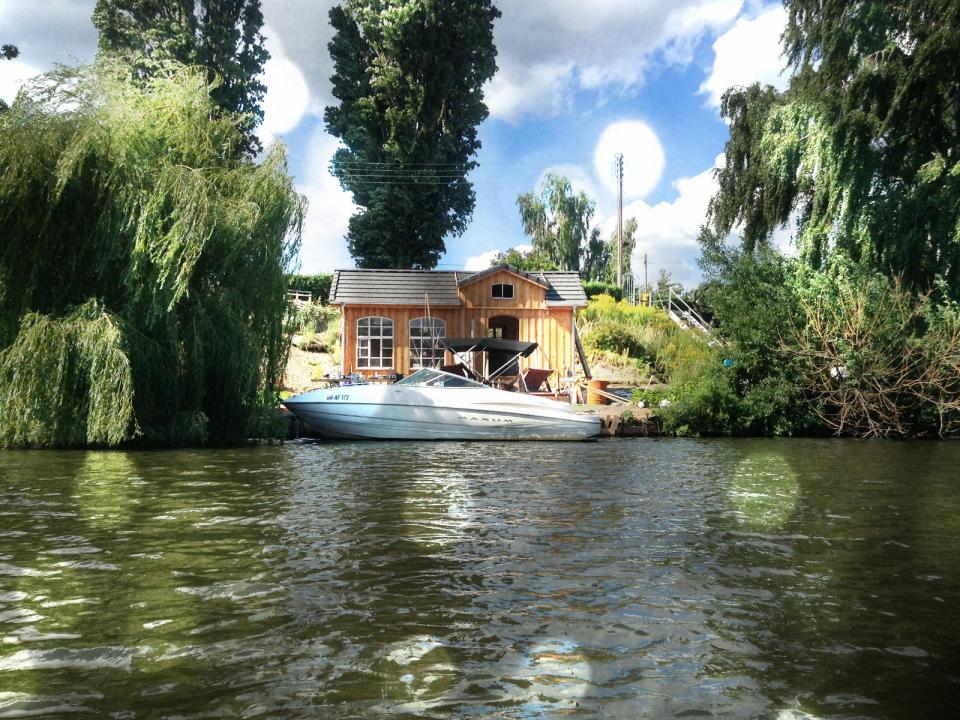 This small garden cottage located in an allotment garden has a kitchenette, half bath and sleeping loft in 258 sq ft. | www.facebook.com/SmallHouseBliss