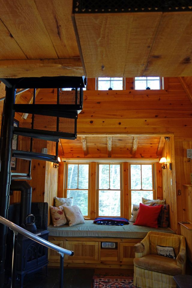 A dumpy old house was transformed into a family's ski cabin in Vermont's Green Mountains. It now has one bedroom and a sleeping loft in 850 sq ft. | www.facebook.com/SmallHouseBliss