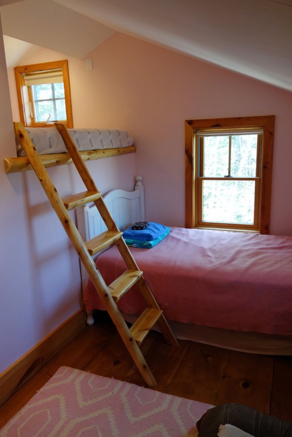A dumpy old house was transformed into a family's ski cabin in Vermont's Green Mountains. It now has one bedroom and a sleeping loft in 850 sq ft. | www.facebook.com/SmallHouseBliss