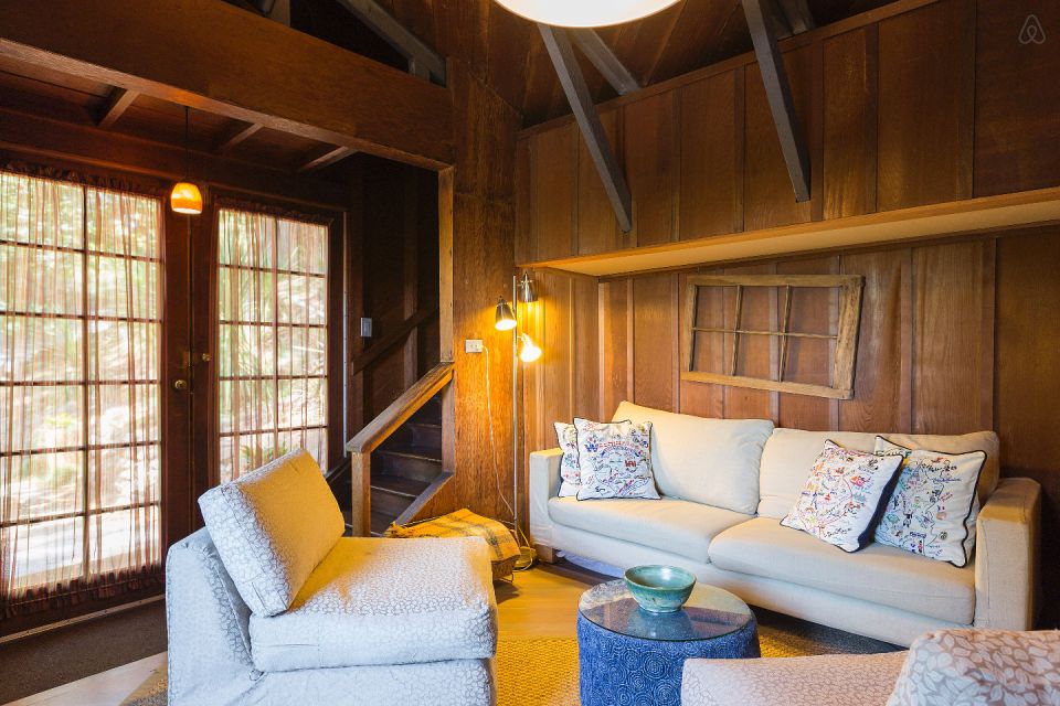 The "Cubby", designed by architect Bernard Maybeck, started out as a garage and was later expanded into an eclectic 724 sq ft cottage with one bedroom. | www.facebook.com/SmallHouseBliss