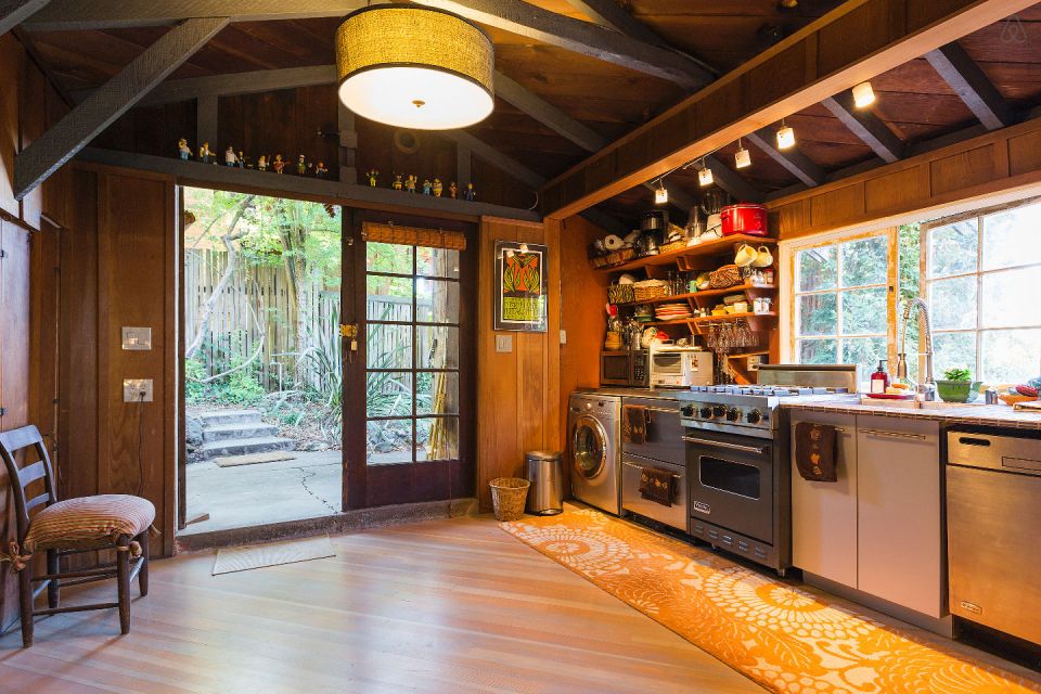 The "Cubby", designed by architect Bernard Maybeck, started out as a garage and was later expanded into an eclectic 724 sq ft cottage with one bedroom. | www.facebook.com/SmallHouseBliss