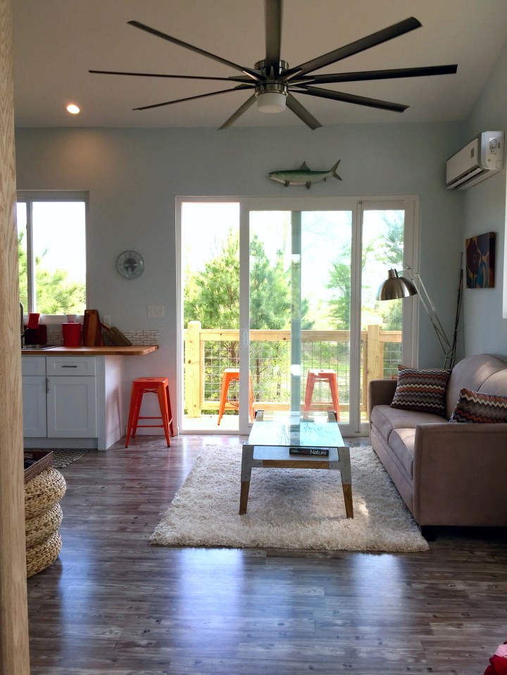 This small beach house, elevated for protection from storm surges, has one bedroom and a loft in a 24’ square footprint. | www.facebook.com/SmallHouseBliss