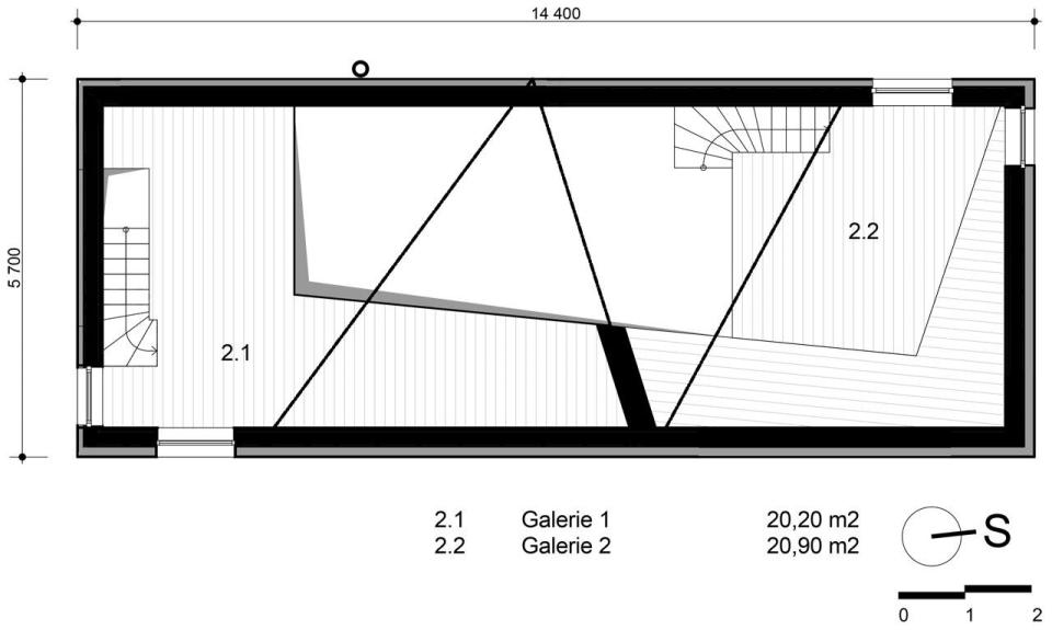 A distinctive folded roof tops this small energy-efficient house in Bohemia. It has a 624 sq ft ground floor plus two bedroom lofts. | www.facebook.com/SmallHouseBliss