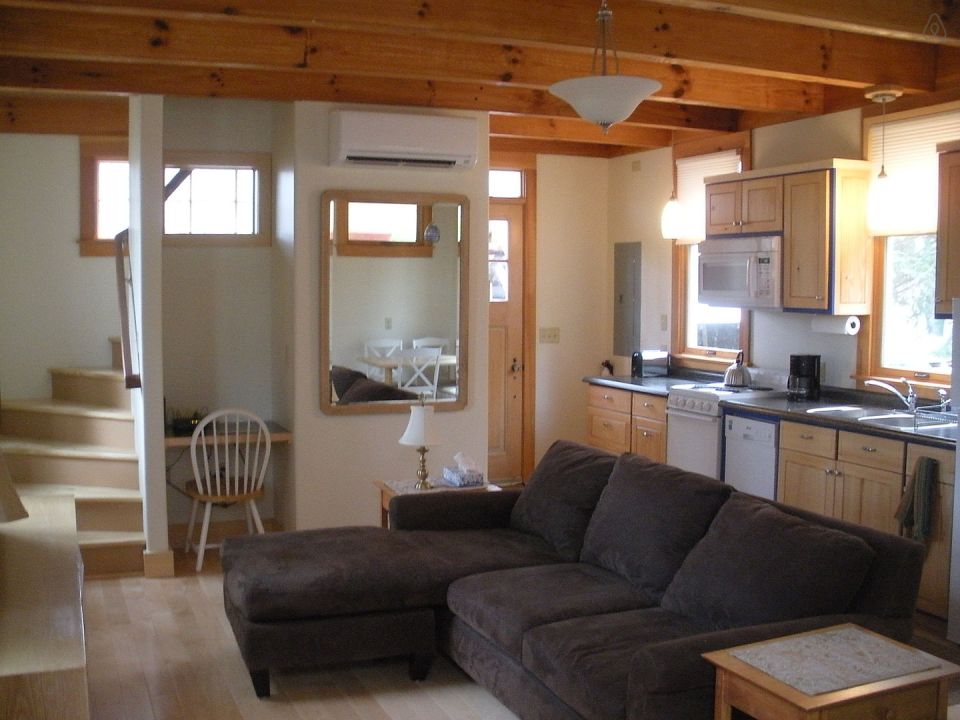 This older cottage in the woods near Asheville, NC, was renovated by the owners to create a cozy 600 sq ft home with one bedroom. | www.facebook.com/SmallHouseBliss