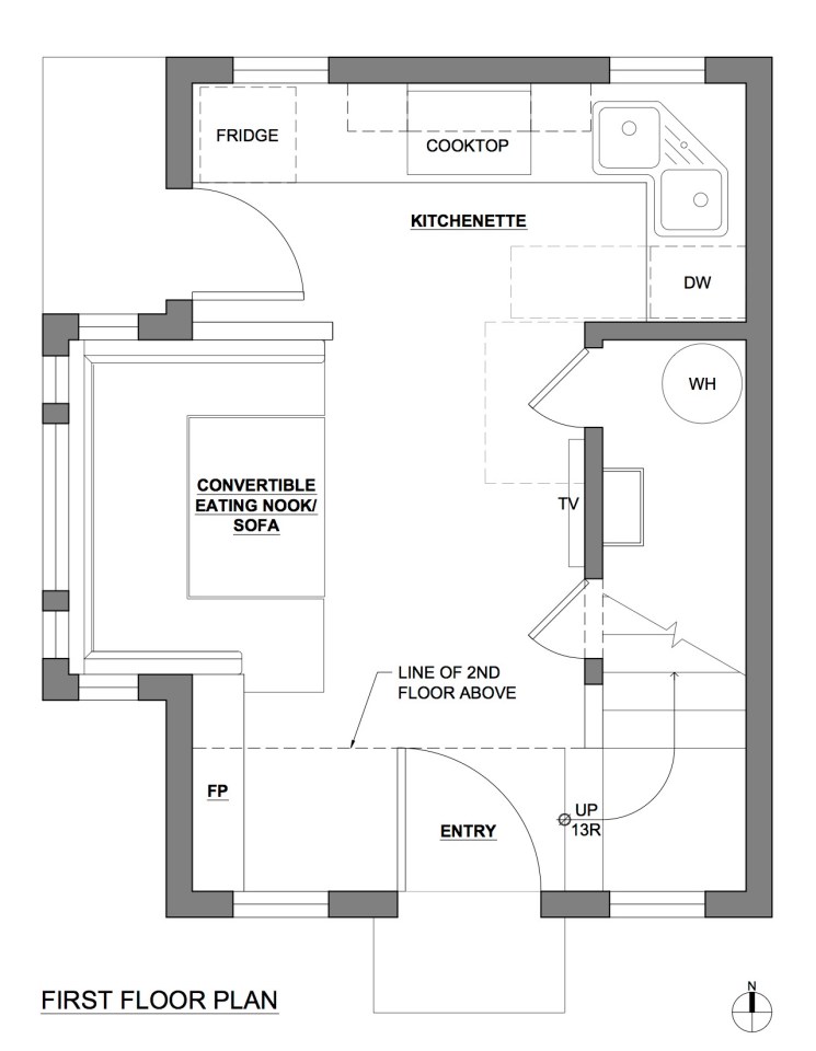 This tiny 2-storey guest cottage has one bedroom in 342 sq ft. | www.facebook.com/SmallHouseBliss