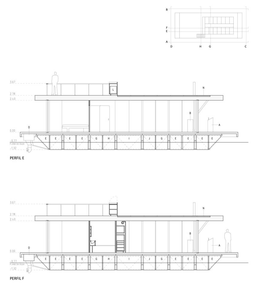 Floatwing, a line of houseboats that can be equipped for autonomous off-grid living. This one has one bedroom in 561 sq ft. | www.facebook.com/SmallHouseBliss