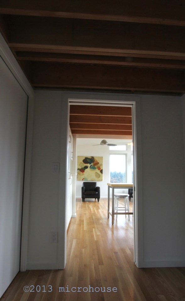 Modern backyard cottage in Seattle with one bedroom and a loft in 650 sq ft. | www.facebook.com/SmallHouseBliss