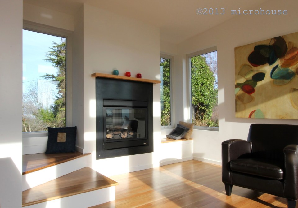 Modern backyard cottage in Seattle with one bedroom and a loft in 650 sq ft. | www.facebook.com/SmallHouseBliss