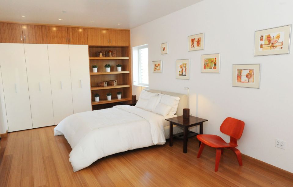 INhouse, an entry at Solar Decathlon 2015, has a covering of redwood strips to shade the walls and keep the home cooler. It has one bedroom plus a flex space in 986 sq ft. | www.facebook.com/SmallHouseBliss