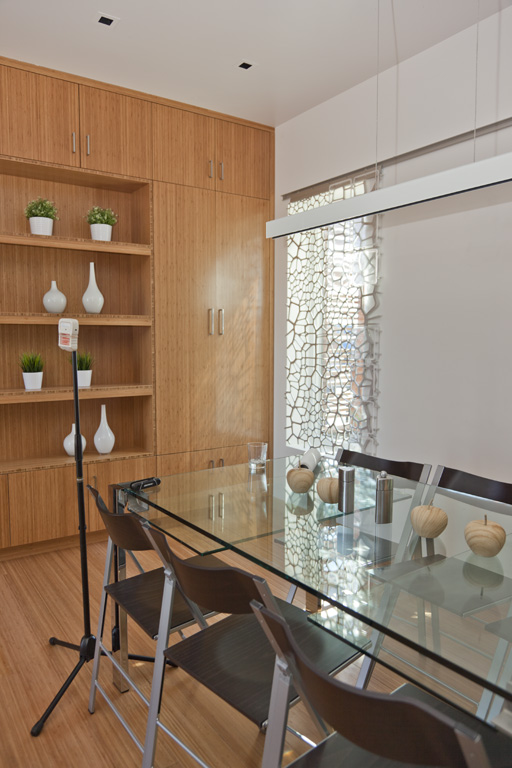 INhouse, an entry at Solar Decathlon 2015, has a covering of redwood strips to shade the walls and keep the home cooler. It has one bedroom plus a flex space in 986 sq ft. | www.facebook.com/SmallHouseBliss